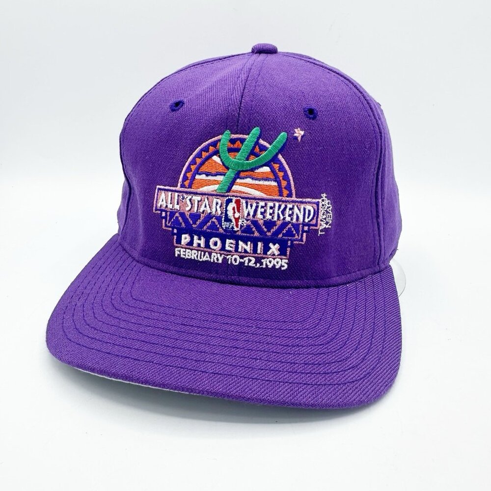 STARTER Vintage 1995 NBA All Star Weekend Phoenix Purple Fitted Hat 7-7 3/4 Flex